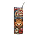 20oz Stainless Tumbler — "Stars, Stripes & Sass" Patriotic Cow Travel Cup