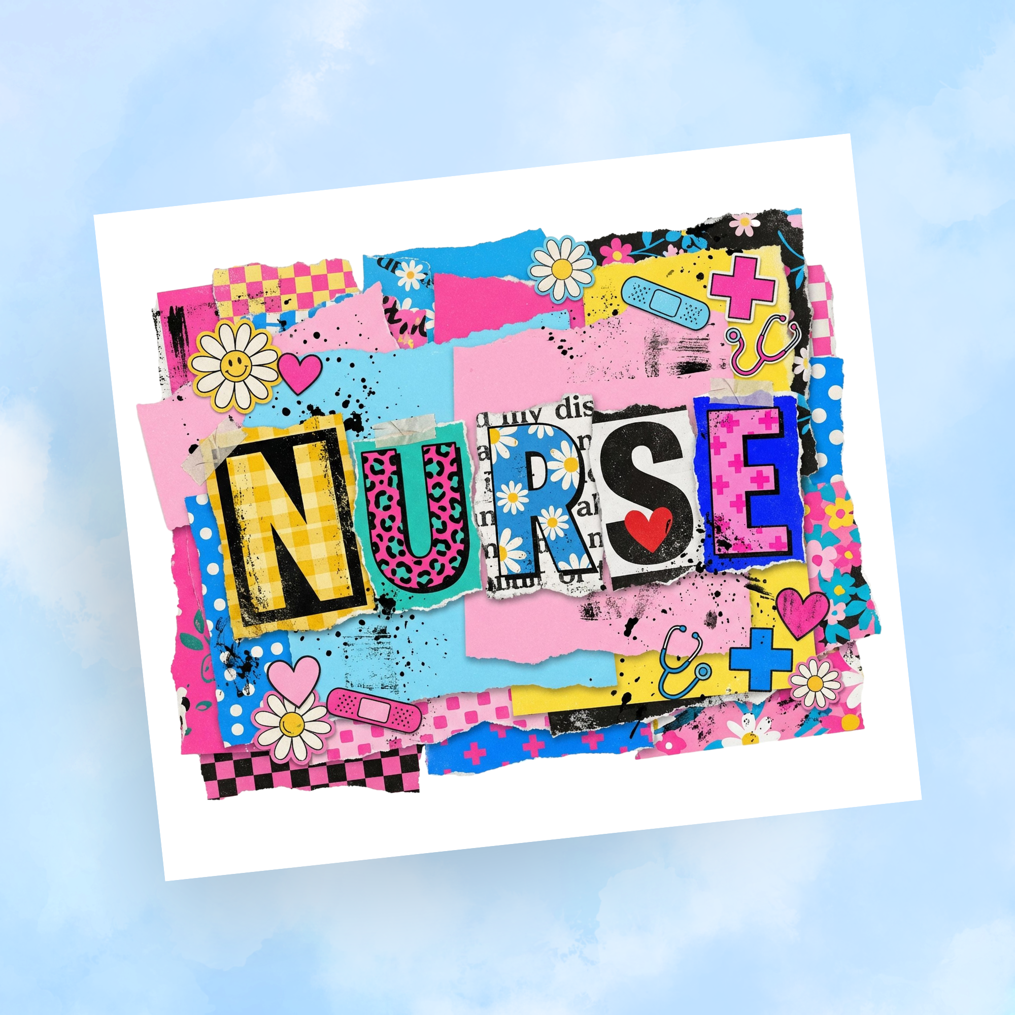 Seamless Vintage Nurse Tumbler Wrap PNG | Digital Download for 20oz Skinny Tumblers  | Sublimation Design