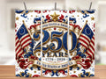 USA 250 Years Tumbler Wrap PNG, America 1776-2026 4th of July 20oz Skinny Sublimation, Patriotic Flag Digital Download with Mockups