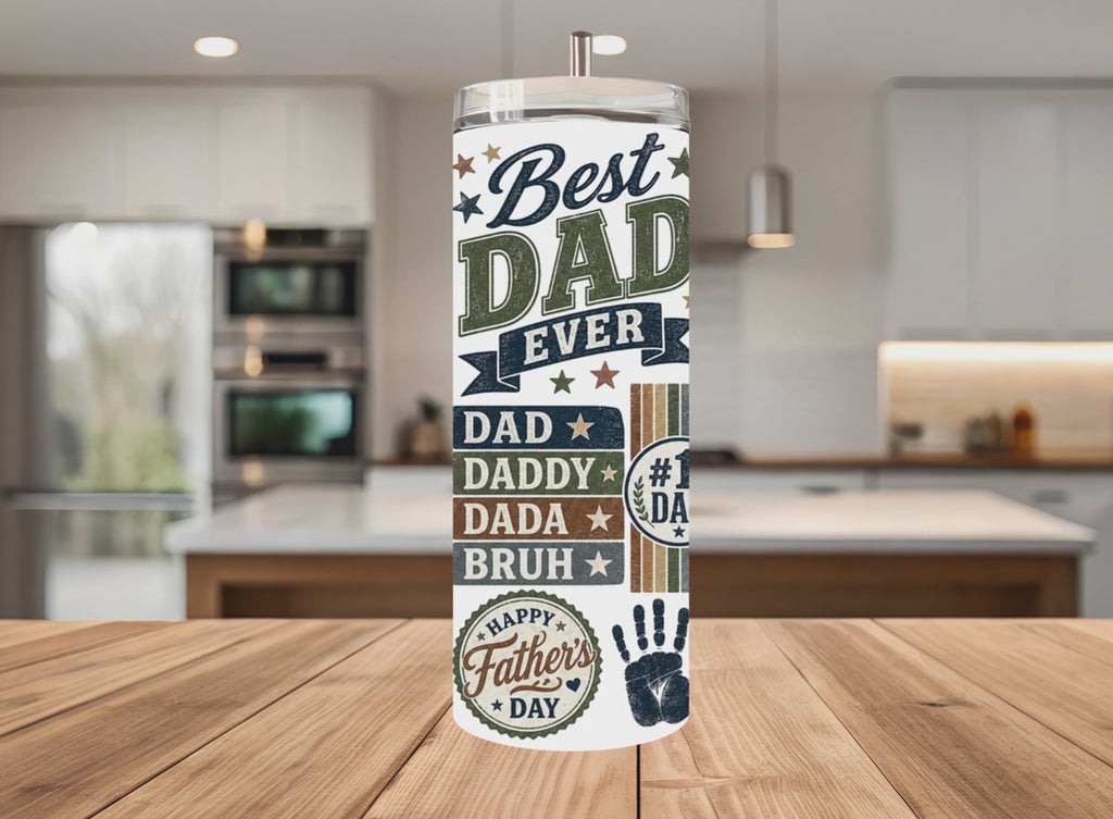 Best Dad Ever Tumbler Wrap PNG with Mockups, Man Myth Legend 20oz Skinny Sublimation, Father's Day Nutrition Facts Lion Digital Download
